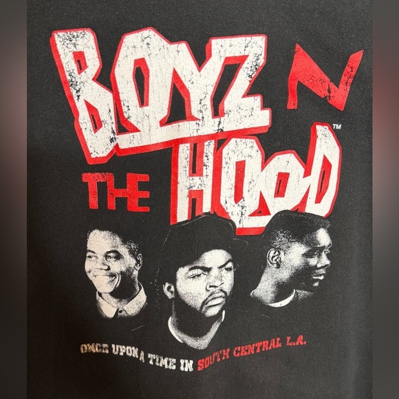 Vintage 90s Boyz N The Hood Men’s 2XL Black Graphic Hoodie | Pullover - Picture 3 of 5
